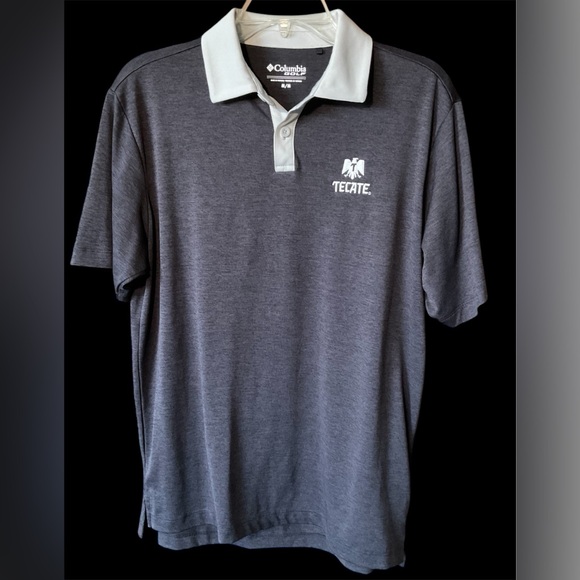 Men's Columbia Golf X Tecate Polo Shirt - Gray - Picture 1 of 4